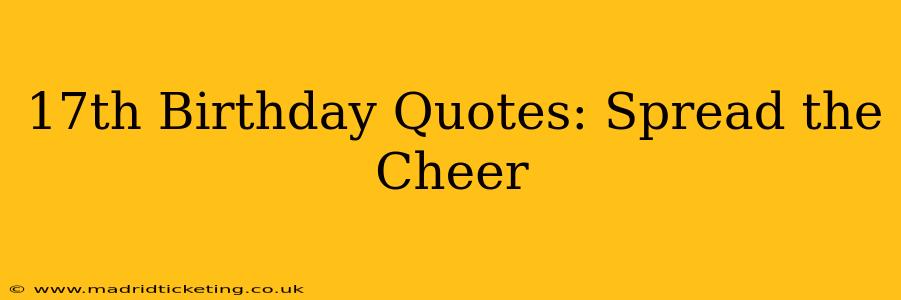 17th Birthday Quotes: Spread the Cheer