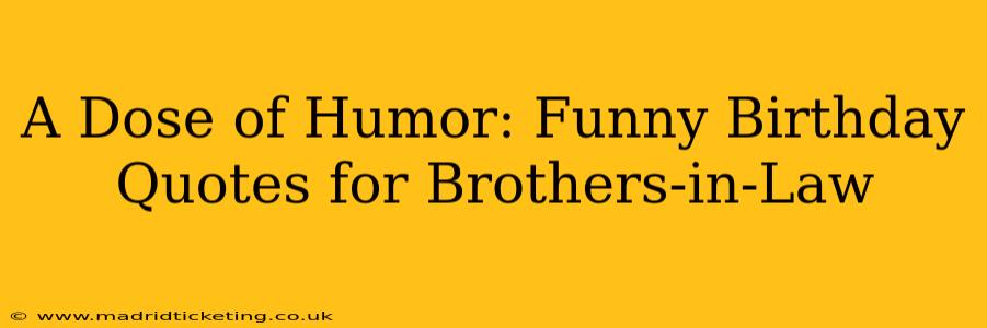A Dose of Humor: Funny Birthday Quotes for Brothers-in-Law