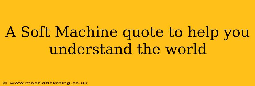 A Soft Machine quote to help you understand the world