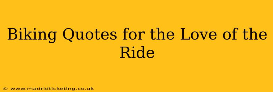 Biking Quotes for the Love of the Ride