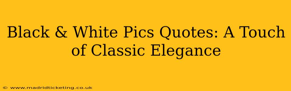 Black & White Pics Quotes: A Touch of Classic Elegance