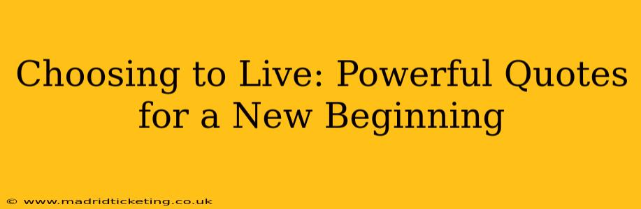 Choosing to Live: Powerful Quotes for a New Beginning