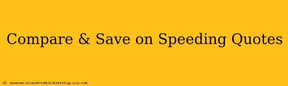 Compare & Save on Speeding Quotes