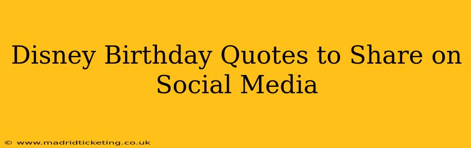 Disney Birthday Quotes to Share on Social Media