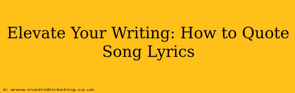 Elevate Your Writing: How to Quote Song Lyrics
