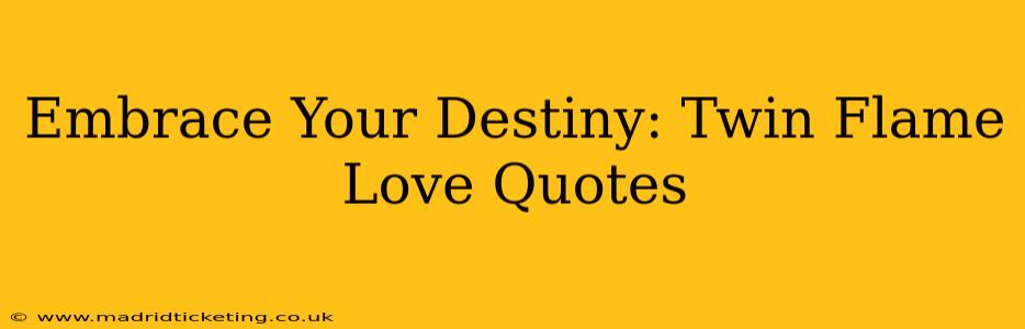 Embrace Your Destiny: Twin Flame Love Quotes