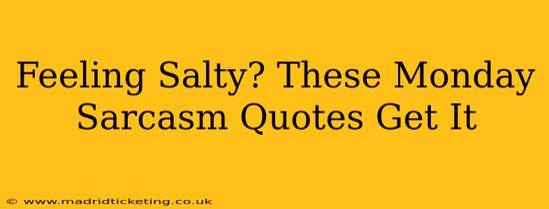 Feeling Salty? These Monday Sarcasm Quotes Get It
