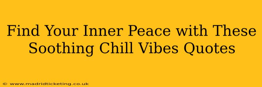 Find Your Inner Peace with These Soothing Chill Vibes Quotes