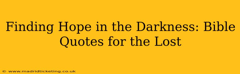 Finding Hope in the Darkness: Bible Quotes for the Lost