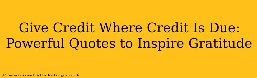 Give Credit Where Credit Is Due: Powerful Quotes to Inspire Gratitude