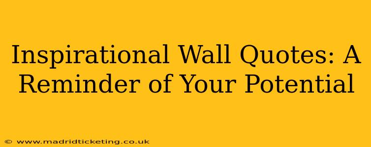 Inspirational Wall Quotes: A Reminder of Your Potential