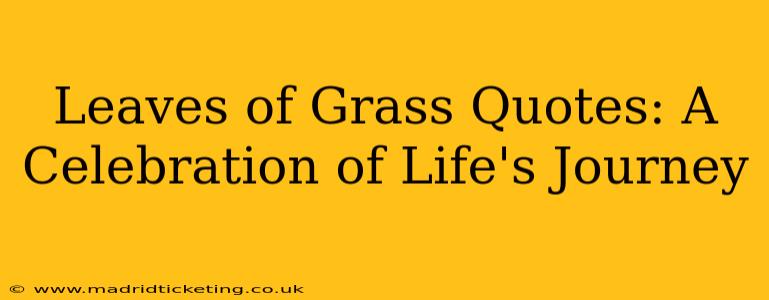 Leaves of Grass Quotes: A Celebration of Life's Journey