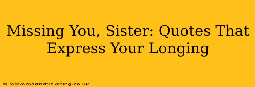 Missing You, Sister: Quotes That Express Your Longing