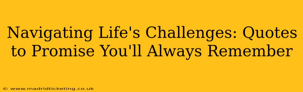 Navigating Life's Challenges: Quotes to Promise You'll Always Remember