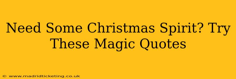 Need Some Christmas Spirit? Try These Magic Quotes