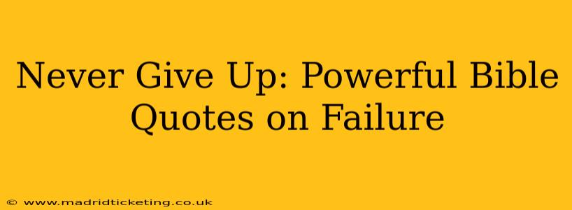 Never Give Up: Powerful Bible Quotes on Failure