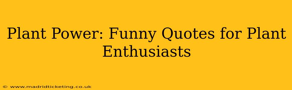 Plant Power: Funny Quotes for Plant Enthusiasts