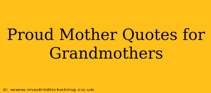 Proud Mother Quotes for Grandmothers