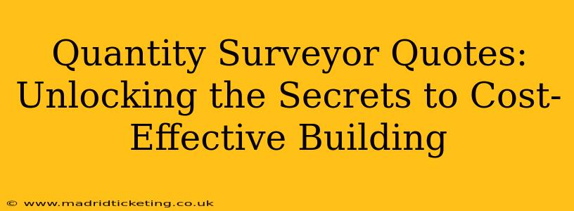 Quantity Surveyor Quotes:  Unlocking the Secrets to Cost-Effective Building