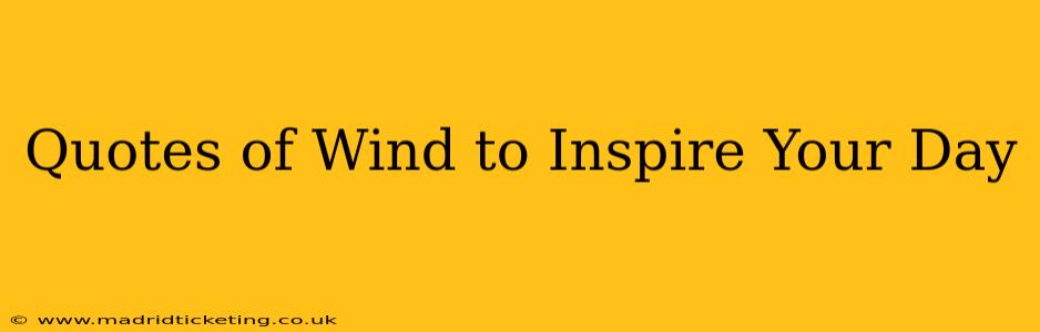 Quotes of Wind to Inspire Your Day