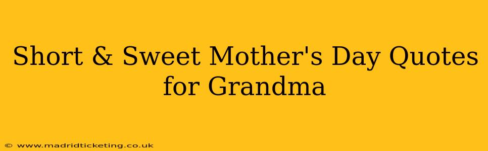 Short & Sweet Mother's Day Quotes for Grandma