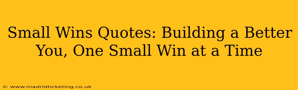 Small Wins Quotes: Building a Better You, One Small Win at a Time