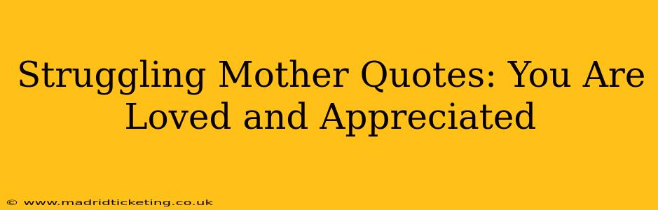 Struggling Mother Quotes: You Are Loved and Appreciated