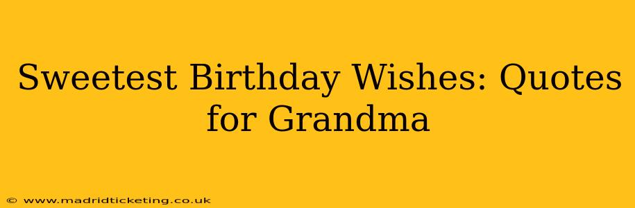 Sweetest Birthday Wishes: Quotes for Grandma