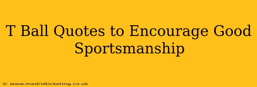 T Ball Quotes to Encourage Good Sportsmanship