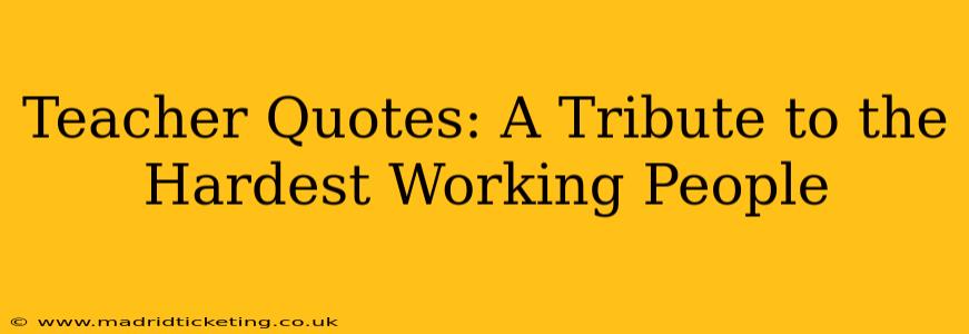 Teacher Quotes: A Tribute to the Hardest Working People
