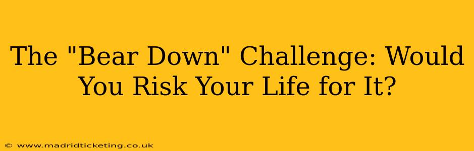The "Bear Down" Challenge: Would You Risk Your Life for It?