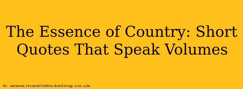 The Essence of Country: Short Quotes That Speak Volumes