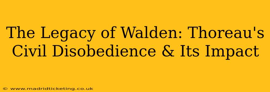 The Legacy of Walden: Thoreau's Civil Disobedience & Its Impact