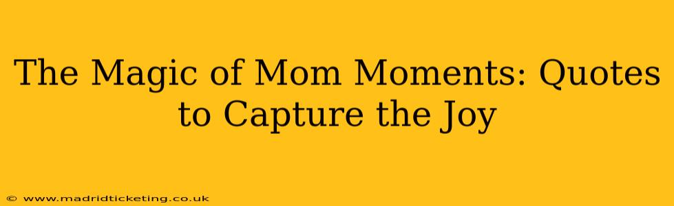 The Magic of Mom Moments: Quotes to Capture the Joy