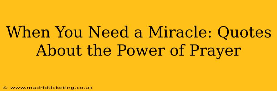 When You Need a Miracle: Quotes About the Power of Prayer