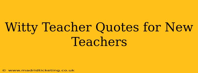Witty Teacher Quotes for New Teachers