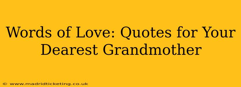 Words of Love: Quotes for Your Dearest Grandmother